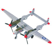 Модель американского истребителя 'Локхид P-38 Лайтнинг (Молния)' (Lockheed P-38 Lightning), 1:64, Yat Ming [99108]