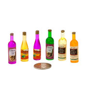 Кукольная миниатюра 'Бутылки с напитками', 6 штук, 1:12, Art of Mini [AM0101075]