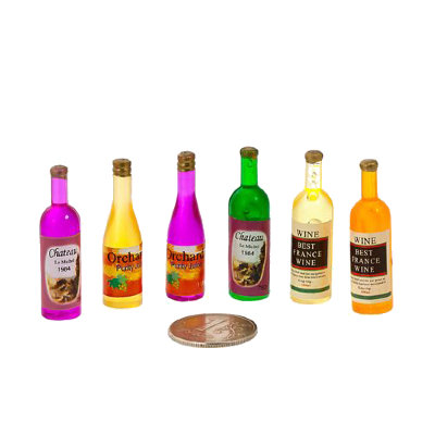 Кукольная миниатюра 'Бутылки с напитками', 6 штук, 1:12, Art of Mini [AM0101075] Кукольная миниатюра 'Бутылки с напитками', 6 штук, 1:12, Art of Mini [AM0101075]