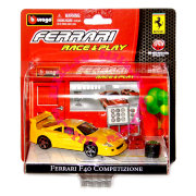 Игровой набор с Ferrari F40 Competizione (1987), желтой, 1:43, серия 'Гараж', Bburago [18-31100/18-31125]