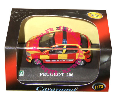 Модель автомобиля пожарных Peugeot 206 1:72, Cararama [171XND-06] Модель автомобиля пожарных Peugeot 206 1:72, Cararama [171XND-06]