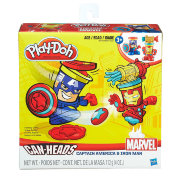 Набор для детского творчества с пластилином 'Капитан Америка и Железный Человек' (Captain America & Iron Man), из серии 'Баночкоголовые' (Can-Heads), Play-Doh/Hasbro [B0745]
