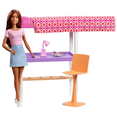 Игровой набор с куклой &#039;Кровать в стиле лофт&#039;, Barbie, Mattel [FXG52] Игровой набор с куклой 'Кровать в стиле лофт', Barbie, Mattel [FXG52]