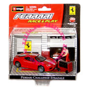 Игровой набор с Ferrari Challenge Stradale, 1:43, серия 'Гараж', Bburago [18-31100/18-31126]