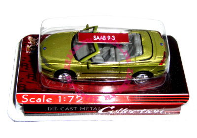 Модель автомобиля Saab 9-3 1:72, зелёный металлик, Yat Ming [72000-47] Модель автомобиля Saab 9-3 1:72, зелёный металлик, Yat Ming [72000-47]