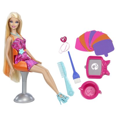 Игровой набор с куклой Барби 'Стильные цветные волосы', Barbie, Mattel [X7888] Игровой набор с куклой Барби 'Стильные цветные волосы', Mattel [X7888]