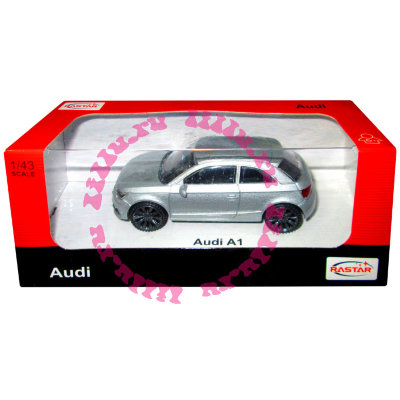 Модель автомобиля Audi A1, 1:43, серебристая, Rastar [58200s] Модель автомобиля Audi A1, 1:43, серебристая, Rastar [58200s]