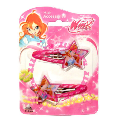Заколки для волос 'Winx Club - Bloom', 2шт., красные [10358rb] Заколки для волос 'Winx Club - Bloom', 2шт., красные [10358rb]