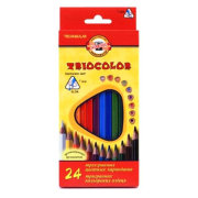 Набор карандашей цветных трехгранных TRIOCOLOR, 24 цвета, картонная коробка, Koh-i-Noor [3134/24]