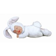 Кукла 'Спящий младенец-зайчик (белый)', 23 см, Anne Geddes [579107]