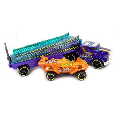 Трейлер 'Rumble Road' с гоночным автомобилем, серия HW City, Hot Wheels, Mattel [BDW53] Трейлер 'Rumble Road' с гоночным автомобилем, серия HW City, Hot Wheels, Mattel [BDW53]