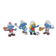 Набор из четырех фигурок 'Смурфики-спортсмены' (Sports), 5 см, The Smurfs, Jakks Pacific [01187/61275-1]