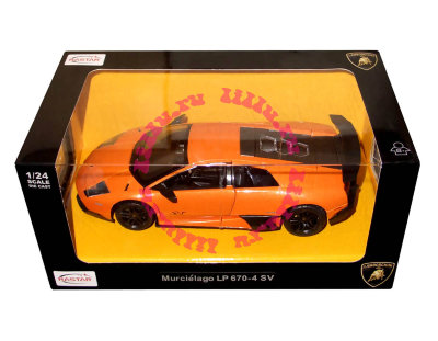 Модель автомобиля Lamborghini Murcielago LP 670-4 SV, оранжевый металлик, 1:24, Rastar [39300o] Модель автомобиля Lamborghini Murcielago LP 670-4 SV, оранжевый металлик, 1:24, Rastar [39300o]
