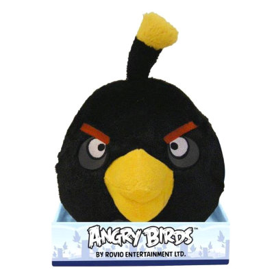 Мягкая игрушка &#039;Черная злая птичка&#039; (Angry Birds - Black Bird), 20 см, со звуком, Commonwealth Toys [90799-BK] Мягкая игрушка 'Черная злая птичка' (Angry Birds - Black Bird), 20 см, со звуком, Commonwealth Toys [90799-BK]