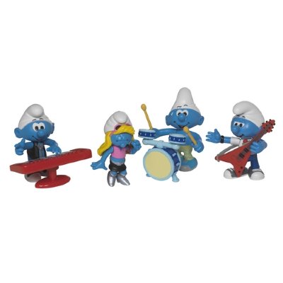 Набор из четырех фигурок &#039;Смурфики-музыканты&#039; (Band), 5 см, The Smurfs, Jakks Pacific [01188/61275-2] Набор из четырех фигурок 'Смурфики-музыканты' (Band), 5 см, The Smurfs, Jakks Pacific [01188]
