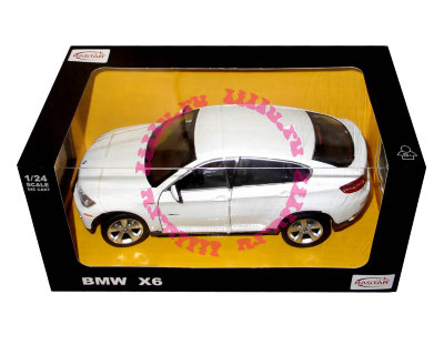 Модель автомобиля BMW X6, белая, 1:24, Rastar [41500w] Модель автомобиля BMW X6, белая, 1:24, Rastar [41500w]