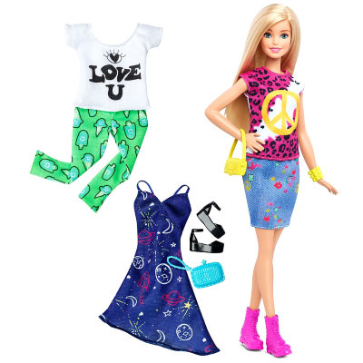 Кукла Барби с дополнительными нарядами, из серии &#039;Мода&#039; (Fashionistas), Barbie, Mattel [DTD98] Кукла Барби с дополнительными нарядами, из серии 'Мода' (Fashionistas), Barbie, Mattel [DTD98]
