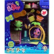 Игровой набор 'На пляже, с Черепашкой и Попугаем, Littlest Pet Shop, Hasbro [90386]