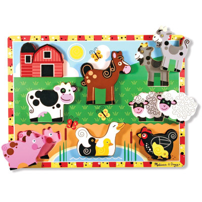 Деревянный объемный пазл 'Животные на ферме', 8 элементов, Chunky Puzzle, Melissa&amp;Doug [3723/13723] Деревянный объемный пазл 'Животные на ферме', 8 элементов, Chunky Puzzle, Melissa&Doug [3723/13723]