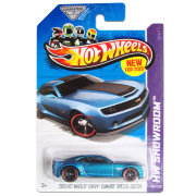 Коллекционная модель автомобиля Chevy Camaro Special Edition 2013 - HW Showroom 2013, синий металлик, Mattel [X1622]