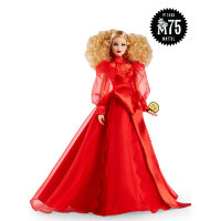 Кукла '75-я годовщина Маттел' (Mattel 75th Anniversary Barbie), блондинка, коллекционная, Black Label Barbie, Mattel [GMM98]