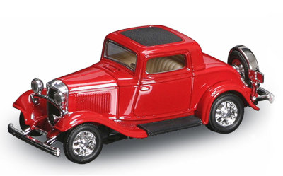 Модель автомобиля Ford 3-Window Coupe 1932, красная, 1:43, Yat Ming [94231R] Модель автомобиля Ford 3-Window Coupe 1932, красная, 1:43, Yat Ming [94231R]
