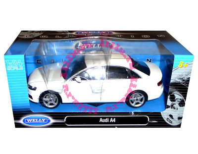 Модель автомобиля AUDI A4, белая, 1:24, Welly [22512W-WH] Модель автомобиля AUDI A4, белая, 1:24, Welly [22512W-WH]
