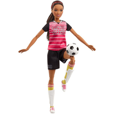 Шарнирная кукла Barbie &#039;Футболистка&#039;, афроамериканка, из серии &#039;Безграничные движения&#039; (Made-to-Move), Mattel [FCX82] Шарнирная кукла Barbie 'Футболистка', афроамериканка, из серии 'Безграничные движения' (Made-to-Move), Mattel [FCX82]