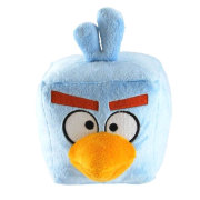 Мягкая игрушка 'Голубая кубическая космическая злая птичка' (Angry Birds Space - Blue Bird), 12 см, со звуком, Commonwealth Toys [92570-B]