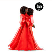 Кукла '75-я годовщина Маттел' (Mattel 75th Anniversary Barbie), афроамериканка, коллекционная, Black Label Barbie, Mattel [GMM99]