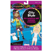 Набор для детского творчества с наклейками 'Городской стиль', Scratch Art, Melissa&Doug [5868]