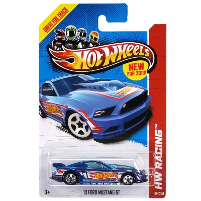 Коллекционная модель автомобиля Ford Mustang GT 2013 - HW Racing 2013, синий металлик, Mattel [X1619] Коллекционная модель автомобиля Ford Mustang GT 2013 - HW Racing 2013, синий металлик, Mattel [X1619]