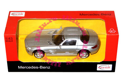 Модель автомобиля Mercedes SLS AMG 1:43, серебристая, Rastar [58100s] Модель автомобиля Mercedes SLS AMG 1:43, серебристая, Rastar [58100s]
