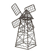 Кукольная садовая миниатюра 'Декоративная ветряная мельница', коричневая, металлическая, ScrapBerry's [SCB27050]