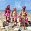 Одежда, обувь и аксессуары для Барби 'Каникулы в Малибу', из серии 'Мода', Barbie [X7856] - Одежда, обувь и аксессуары для Барби 'Каникулы в Малибу', из серии 'Мода', Barbie [X7856] Афроамериканка Tamika Тамика лук лукс люкс looks look
Кукла HCB77 Купальник Клодетт Claudette Andra Андер Экстра в розовой куртке Дайя Пинкалишес Extra GRN28 Fashion